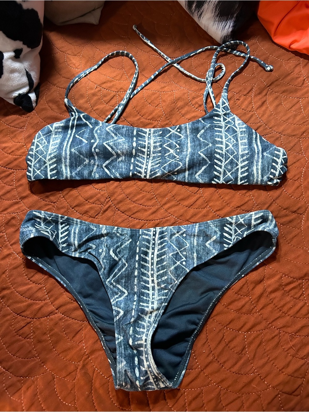 Target Blue and White Tribal Print Bikini Set